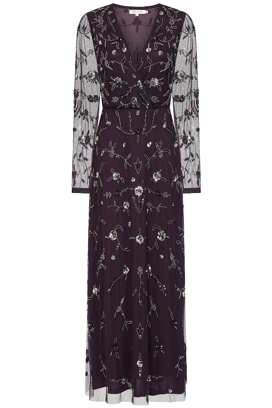 Willow Deep Purple Embellished Maxi Dress