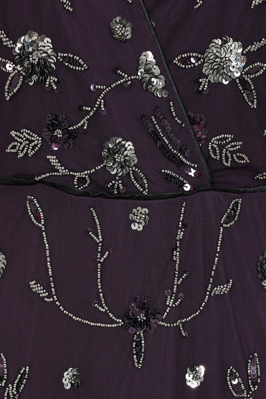Willow Deep Purple Embellished Maxi Dress