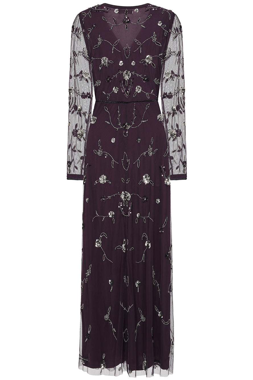 Willow Deep Purple Embellished Maxi Dress