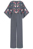 Yareli Charcoal Floral Embroidered Jumpsuit