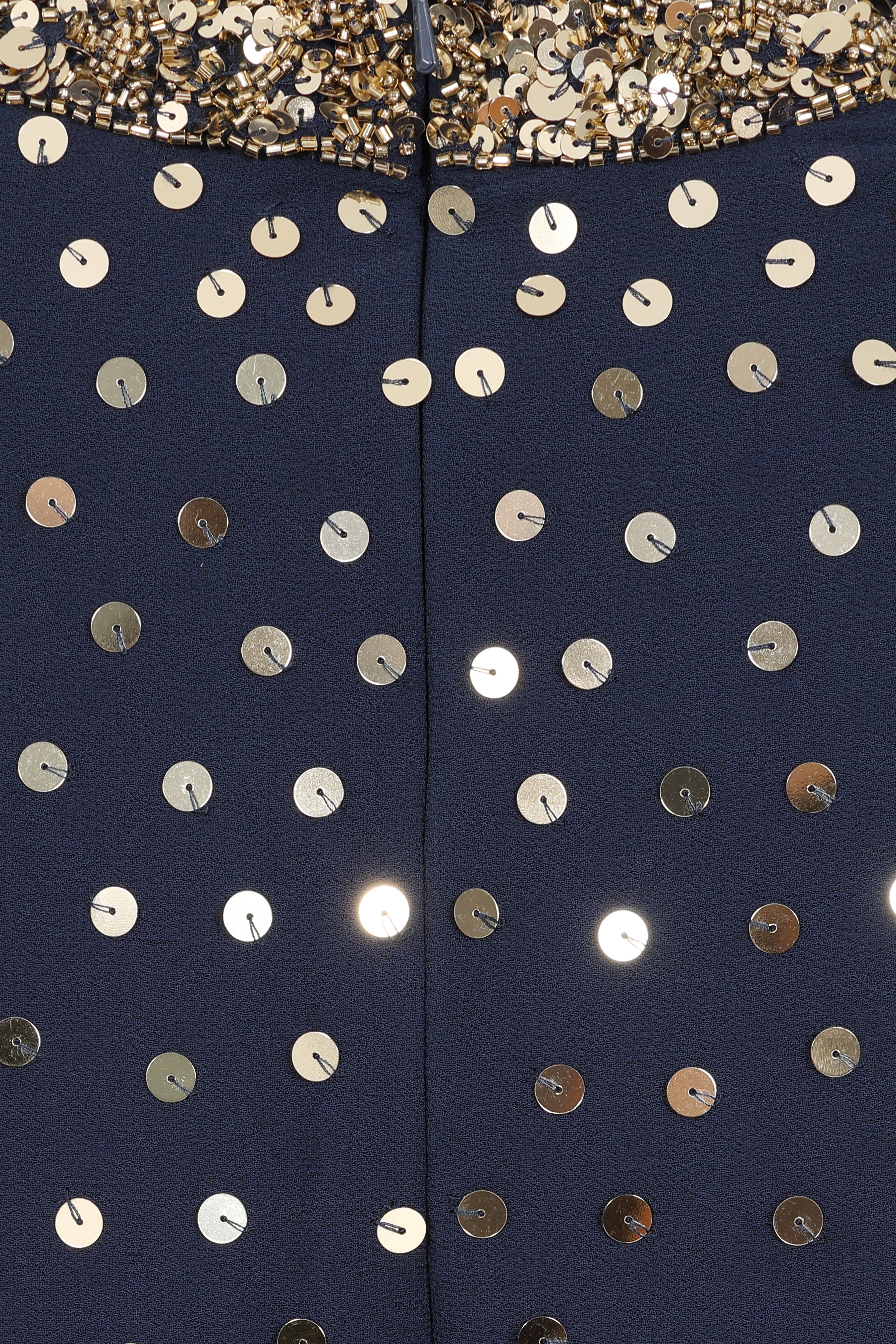 Zadie Navy Embellished Cape Maxi Dress with gold embellished neckline and flowing sheer cape