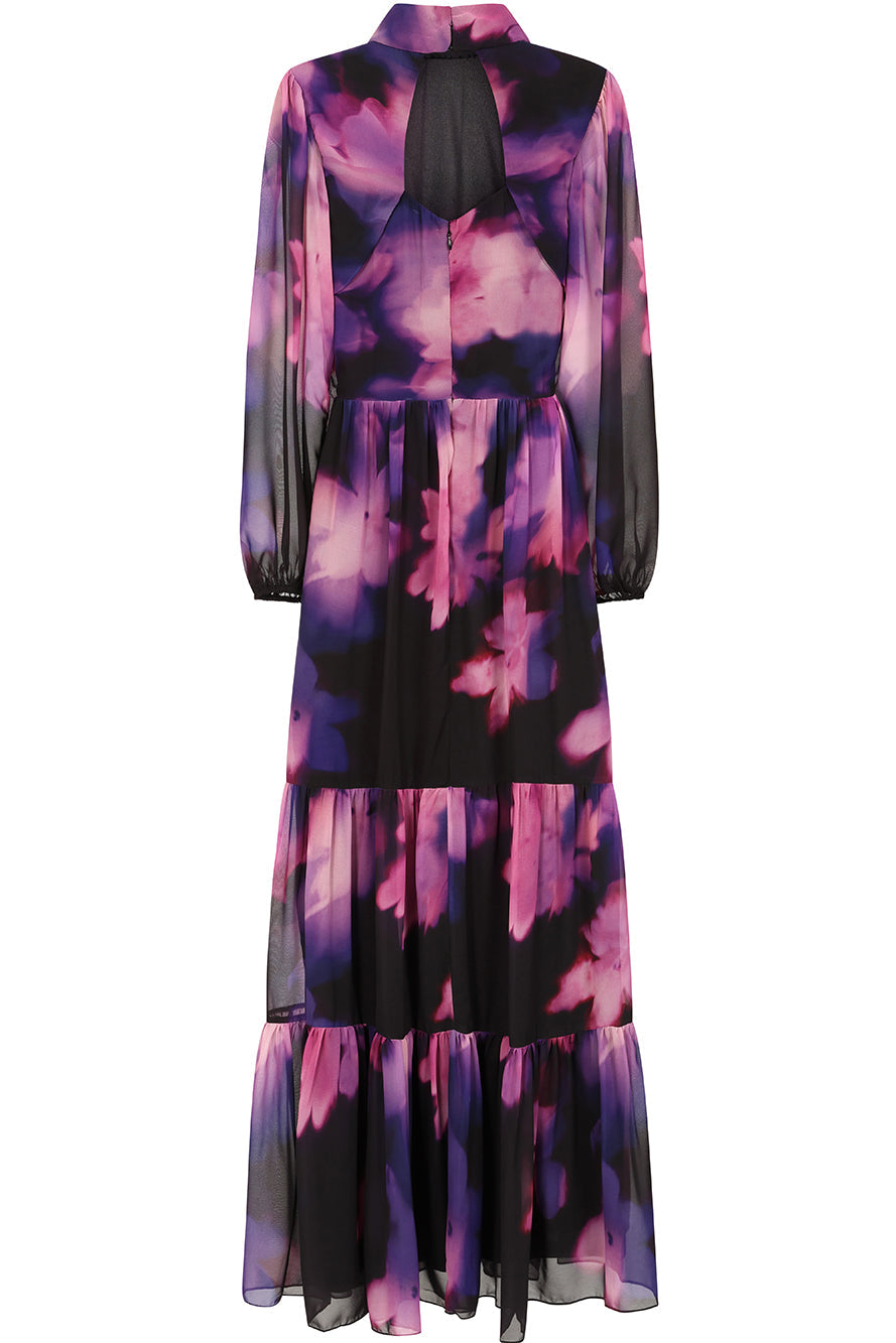 Zahara Black Floral Print Maxi Dress